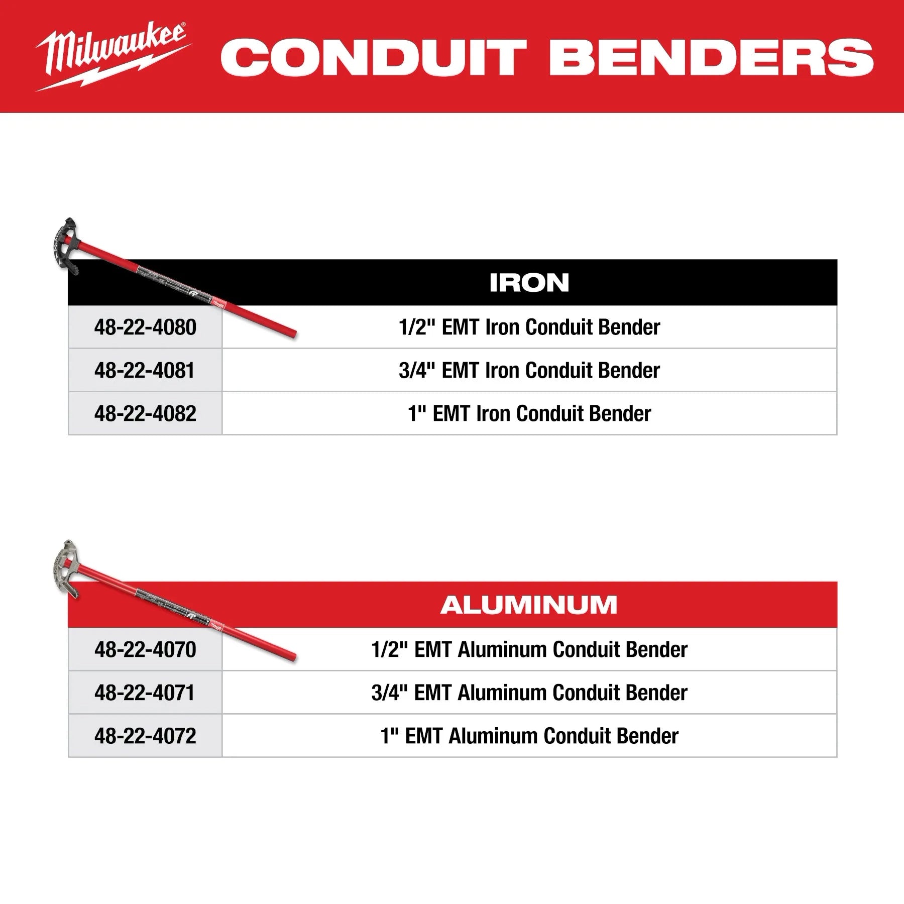 3/4“ EMT Aluminum Conduit Bender