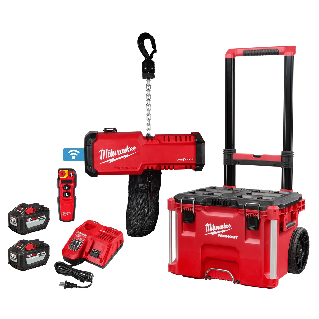 Milwaukee M18 Compact 1-Ton Chain Hoist with  ONE-KEY | 2983-22HD