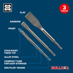 Bosch HS143PK 3 pc. SDS-plus Bulldog Self-Sharpening Chisel Set