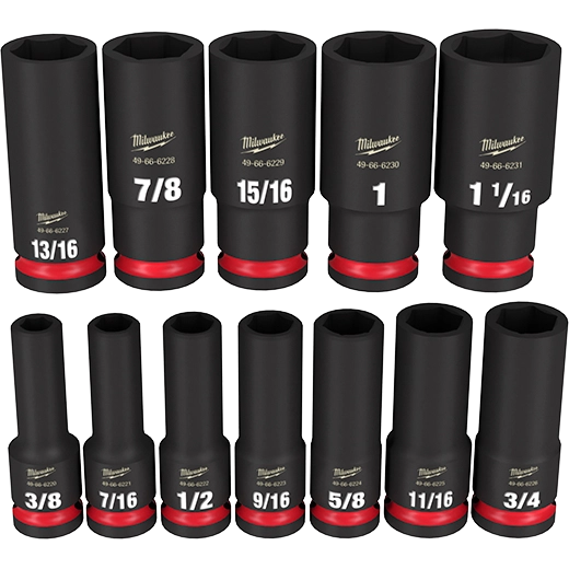 12PC SHOCKWAVE™ Impact Duty 1/2" Drive SAE Deep 6 Point Socket Set - 49-66-7011 - image 2