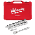 Milwaukee 29-Piece 3/8" Drive Metric & SAE Ratchet and Socket Set with FOUR FLAT SIDES | 48-22-9088