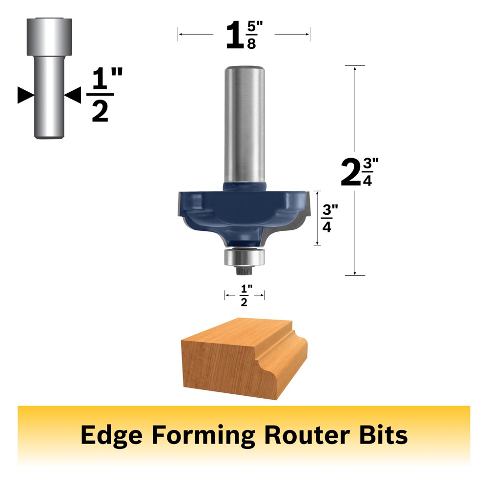 Bosch 85586M 1-5/8 In. x 3/4 In. Carbide Tipped Ogee with Fillet Bit