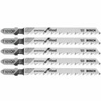 Bosch T101DP 5 pc. 4 In. 6 TPI Precision for Wood T-Shank Jig Saw Blades