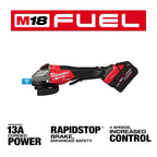 M18 FUEL™ 4-1/2"-6" Variable Speed Braking Grinder, Paddle Switch w/ ONE-KEY™