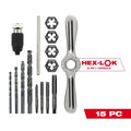 15PC SAE Tap and Die Set with Hex-LOK™ 2-in-1 Handle