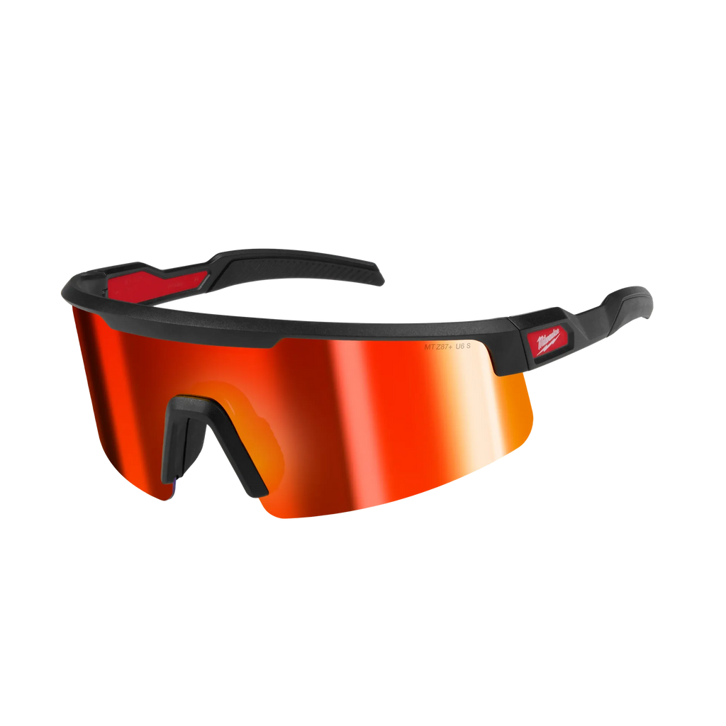 Wrap Around Safety Glasses - Mirrored Anti-Scratch Lenses