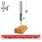 Bosch 85221M 1/4 In. x 5/8 In. Carbide Tipped 2-Flute Straight Bit