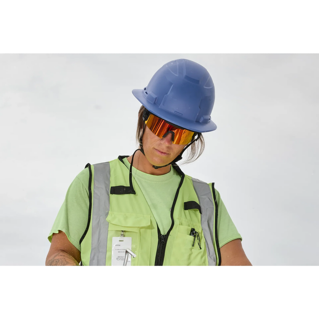 Wrap Around Safety Glasses - Mirrored Anti-Scratch Lenses