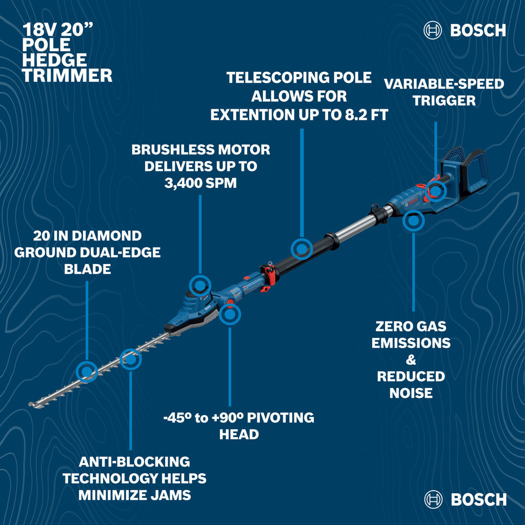 Bosch GHE18V-50TPN 18V 20 In. Pole Hedge Trimmer (Tool Only)
