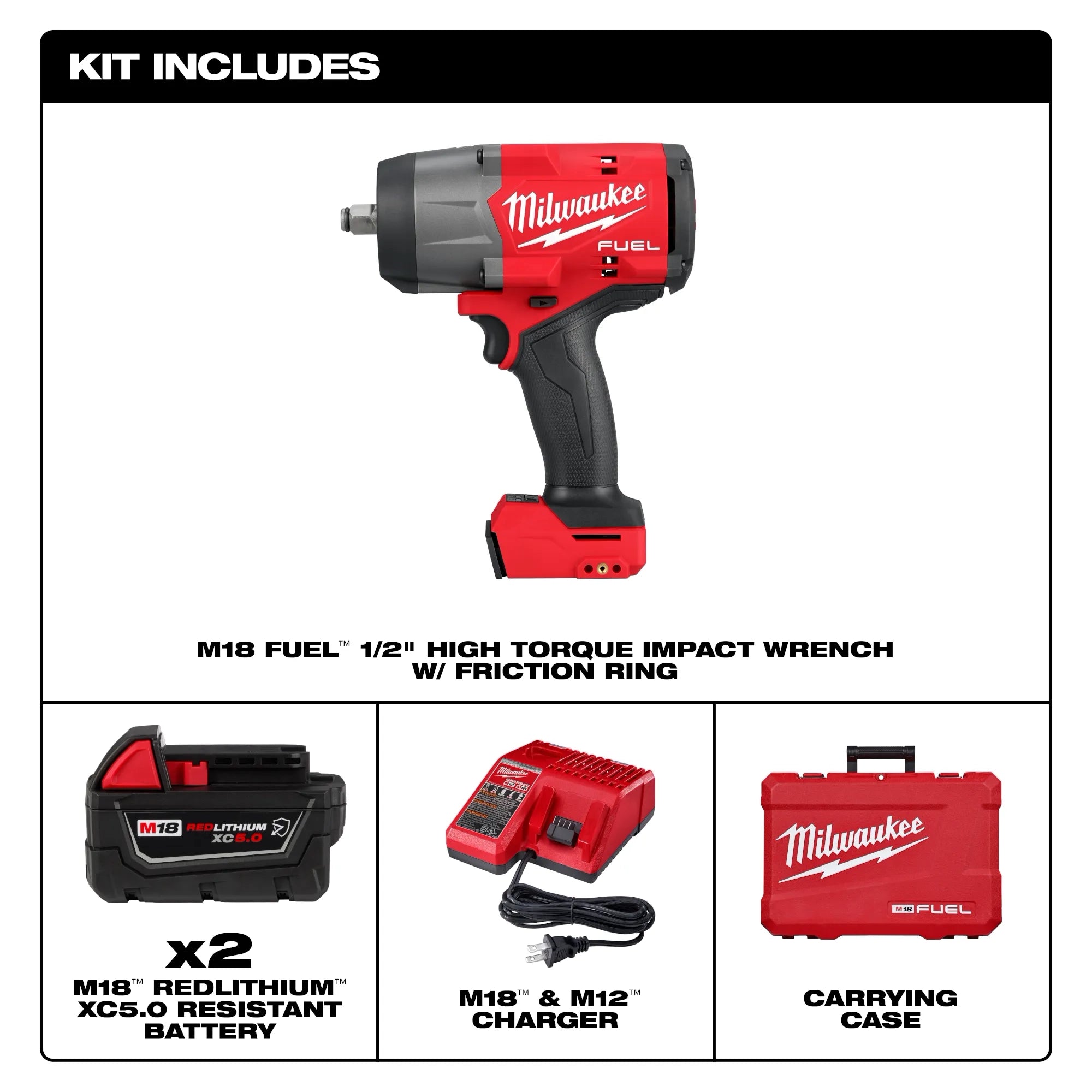 M18 FUEL™ 1/2" High Torque Impact Wrench w/ Friction Ring