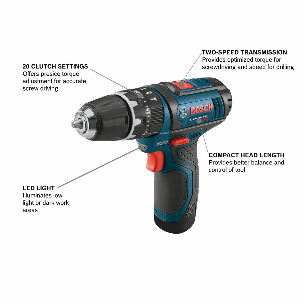 Bosch PS130N 12V Max 3/8 In. Hammer Drill/Driver (Tool Only)