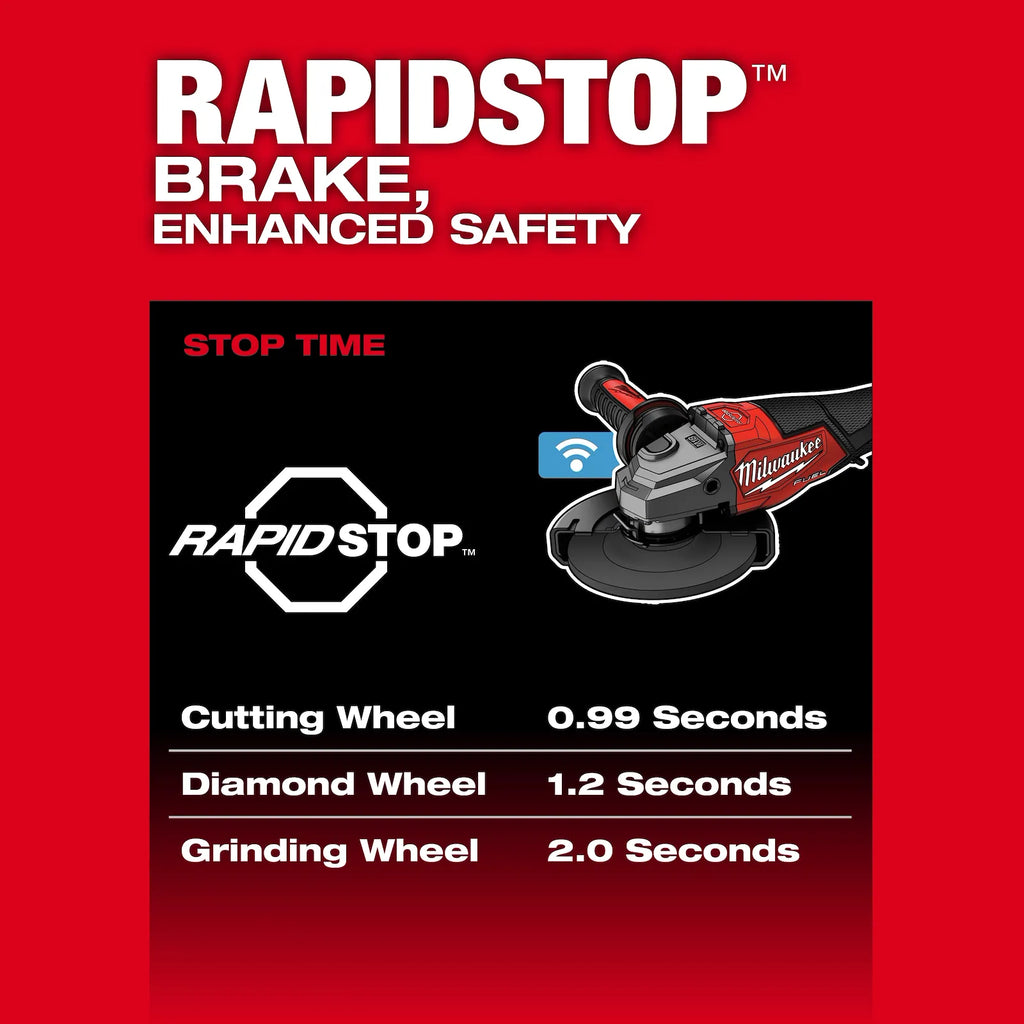 Milwaukee M18 FUEL 4-1/2"-6" Variable Speed Braking Grinder, Paddle Switch with ONE-KEY – Configuration Options