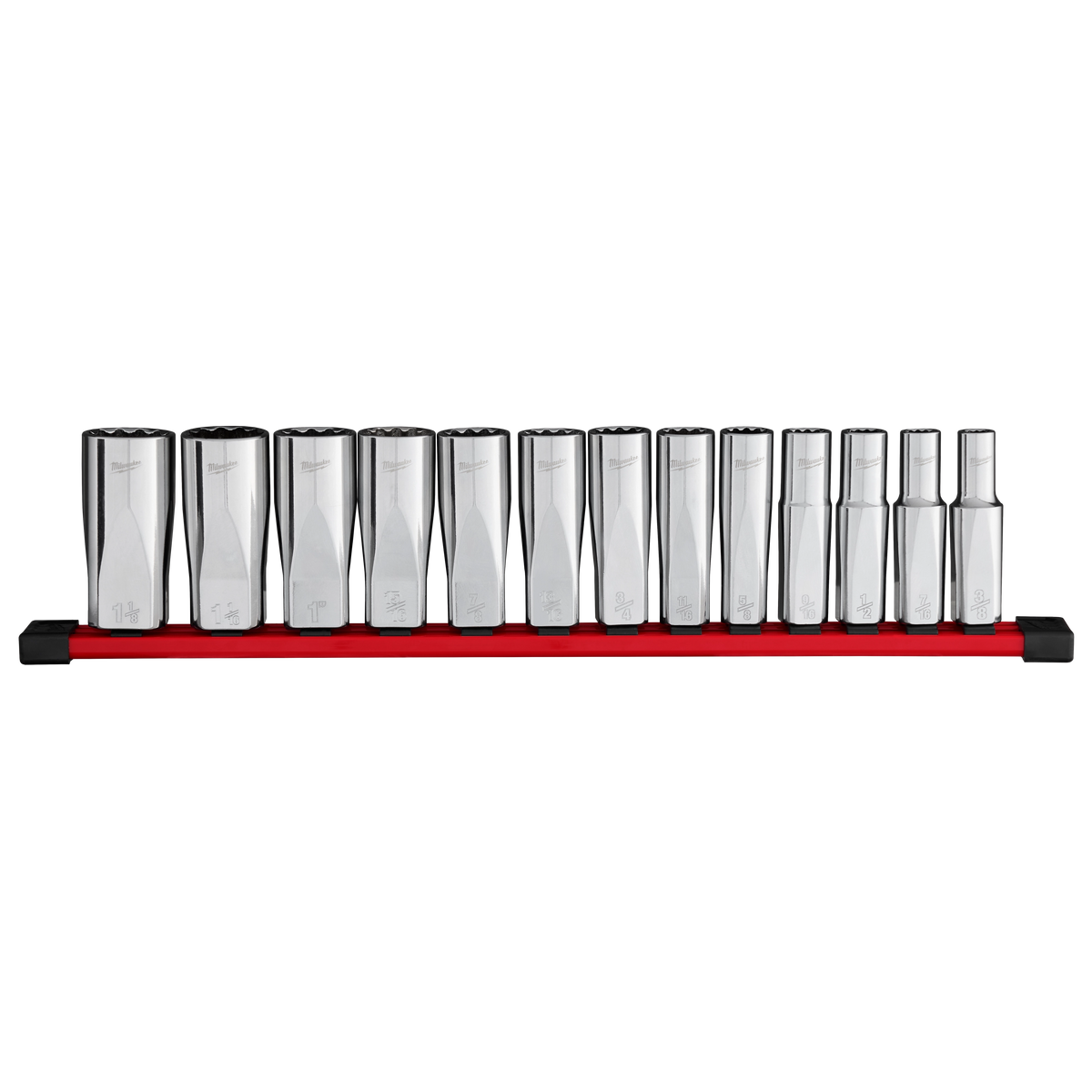 Milwaukee 13-Piece 1/2” Drive 12-Point Deep Well SAE Socket Set | 48-22-9424