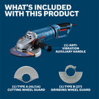 Bosch GWS25-180JR 7 In. Large Angle Grinder – 15 Amp W/ Lock-On Trigger Switch and Rotatable Main Handle