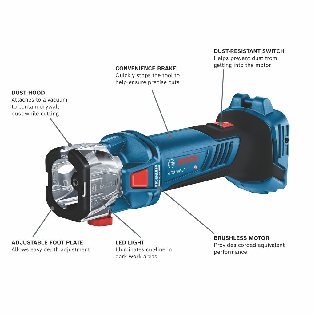 Bosch GXL18V-291B25 18V 2-Tool Combo Kit with Brushless Screwgun, Brushless Cut-Out Tool and (2) CORE18V 4 Ah Advanced Power Batteries