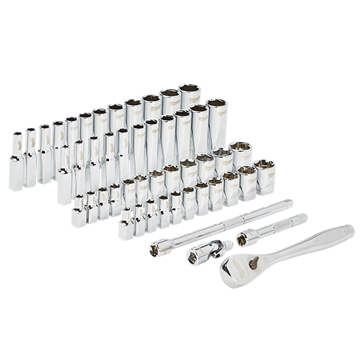 1/4" Drive 50pc Ratchet & Socket Set - SAE & Metric
