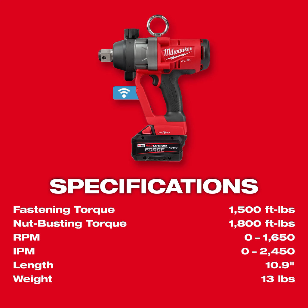 Milwaukee M18 FUEL 1" High Torque Impact Wrench with ONE-KEY – Configuration Options