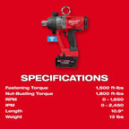 M18 FUEL™ 1" High Torque Impact Wrench w/ ONE-KEY™