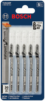 Bosch T101AOF 5 pc. 3-1/4 In. 20 TPI Special for Laminate T-Shank Jig Saw Blades