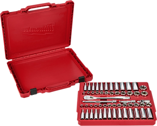3/8" Drive 56pc Ratchet & Socket Set with FOUR FLAT™ SIDES - SAE & Metric