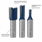 Bosch RBS024SXW 3 pc. Carbide-Tipped Down Shear Plywood Mortising Router Bit Set