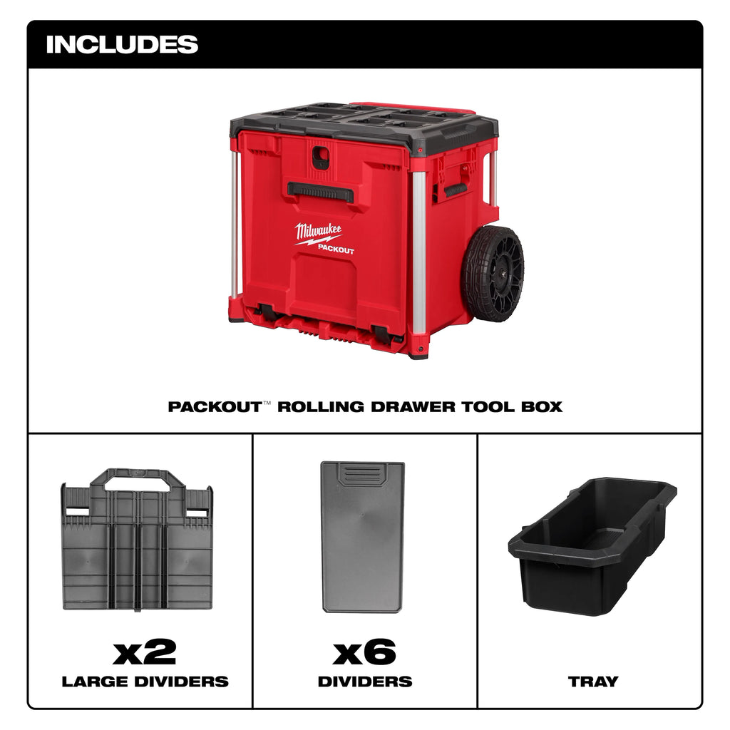Milwaukee PACKOUT Rolling Drawer Tool Box | 48-22-8420