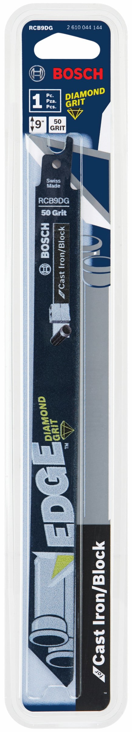 Bosch RCB9DG 9 In. 50 Grit Diamond-Grit Edge Reciprocating Saw Blade for Cast Iron/Block