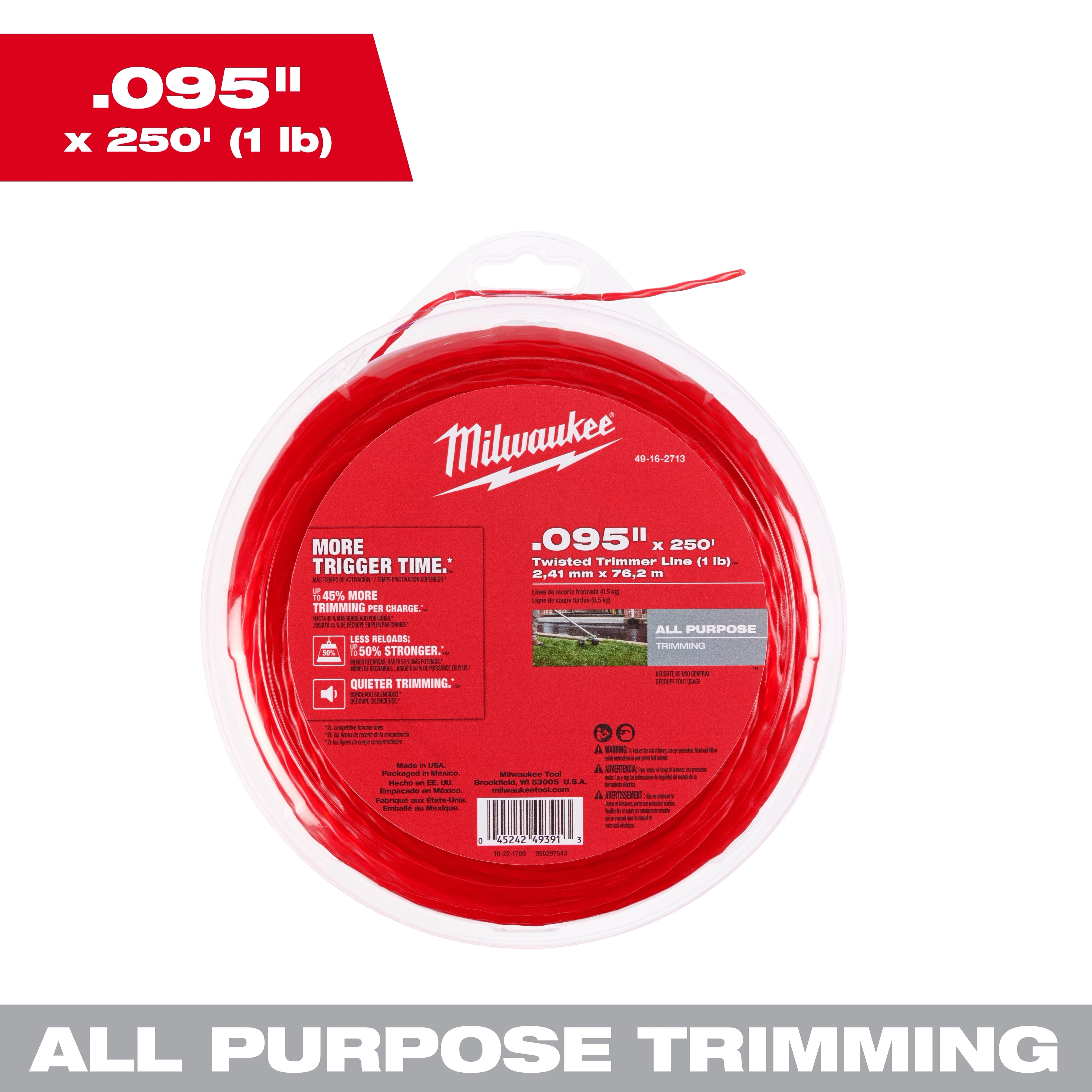 .095" x 250’ (1 lb.) Twisted Trimmer Line