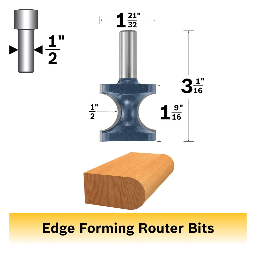 Bosch 84436M 1/2 In. x 1-9/16 In. Carbide Tipped Bullnose Bit