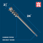 Bosch HC6521 2-1/2 In. x 24 In. SDS-max Thru-Hole Rotary Hammer Bit