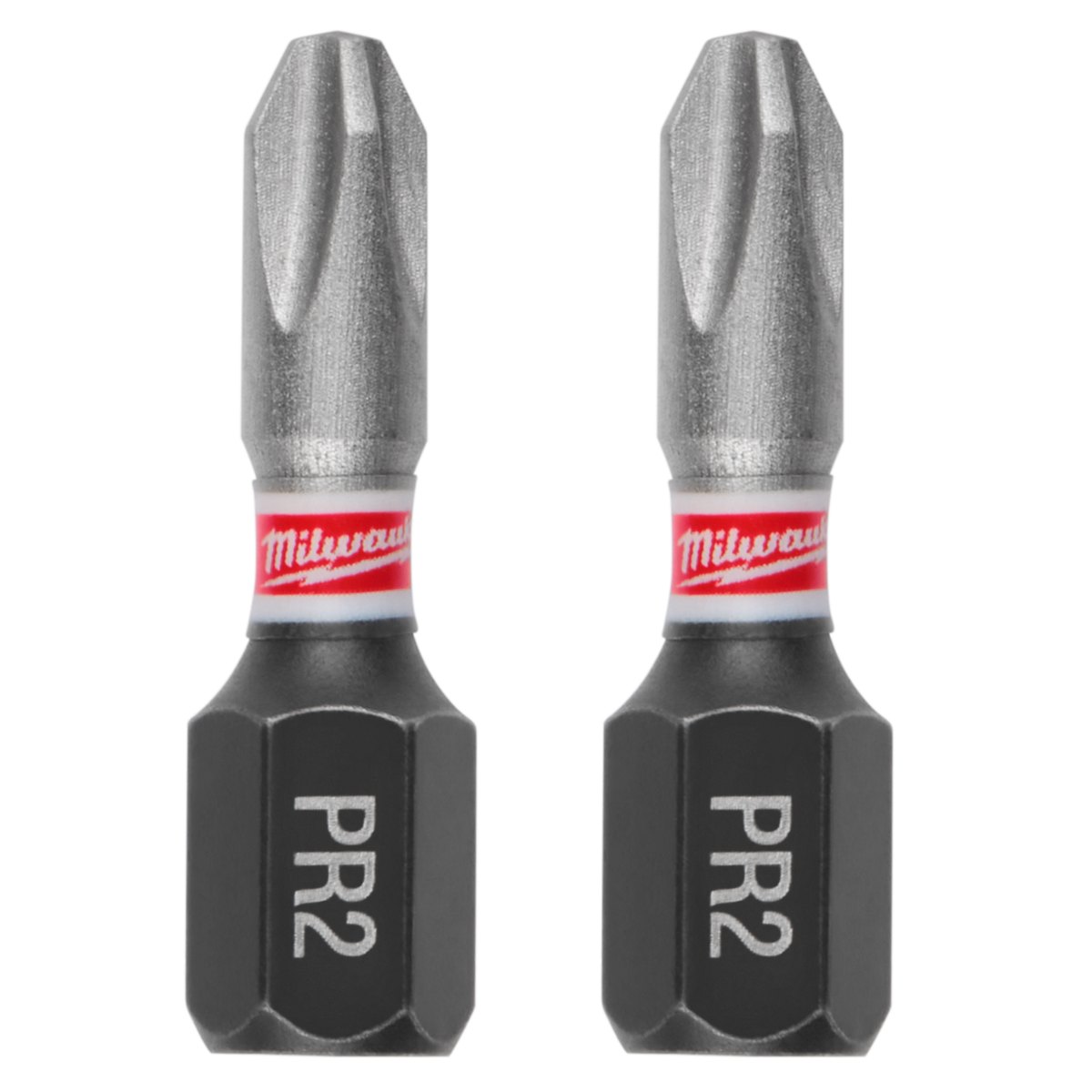 Milwaukee SHOCKWAVE Impact Duty 1" Reduced Diameter Phillips #2 Drywall Insert Bits (2 PK) | 48-32-4444