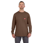 Milwaukee GRIDIRON Pocket T-Shirt - Long Sleeve - Brown
