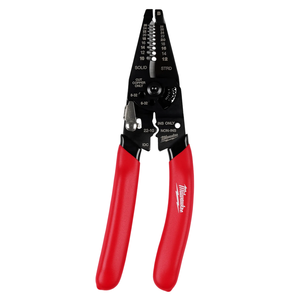 Milwaukee 10-28 AWG Multi-Purpose Dipped Grip Wire Stripper & Cutter with  Reinforced Head | 48-22-3052