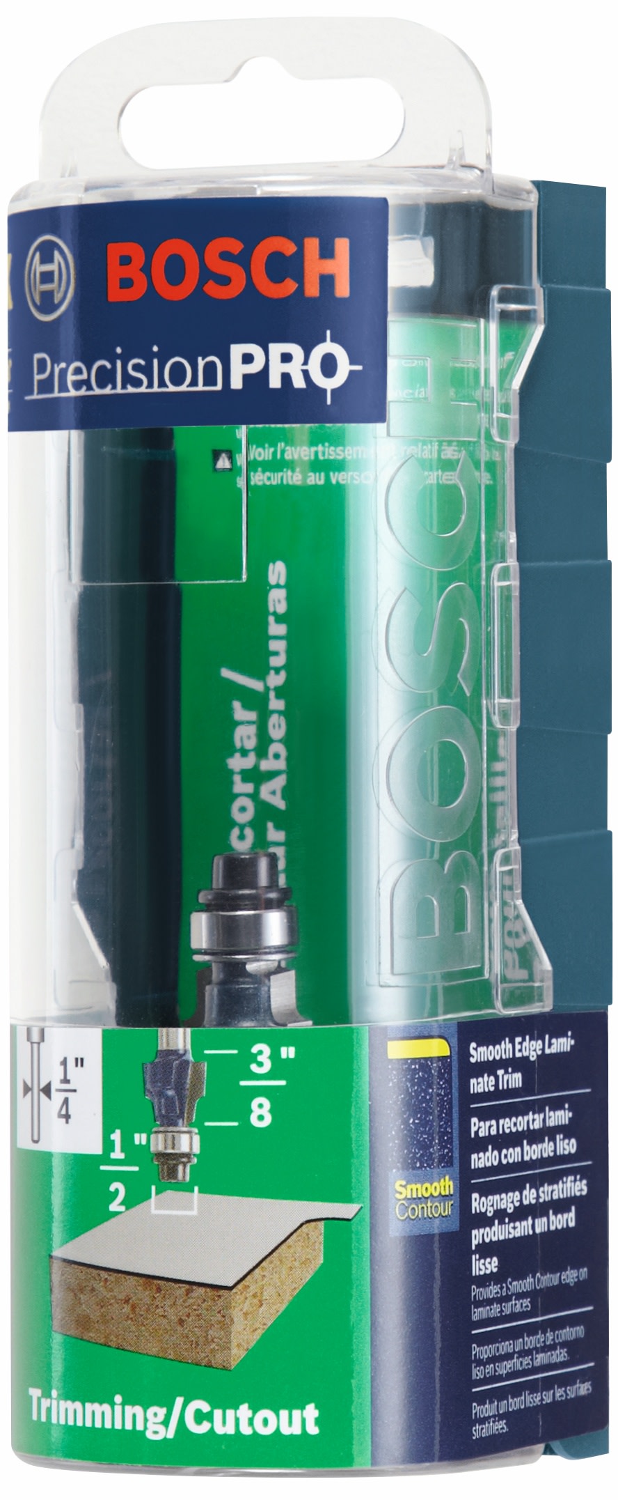 Bosch 85316MC 1/2 In. x 3/8 In. Carbide-Tipped Smooth-Edge Laminate Trim Router Bit