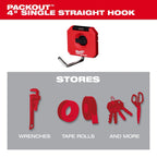 Milwaukee PACKOUT 4" Single Straight Hook | 48-22-8328