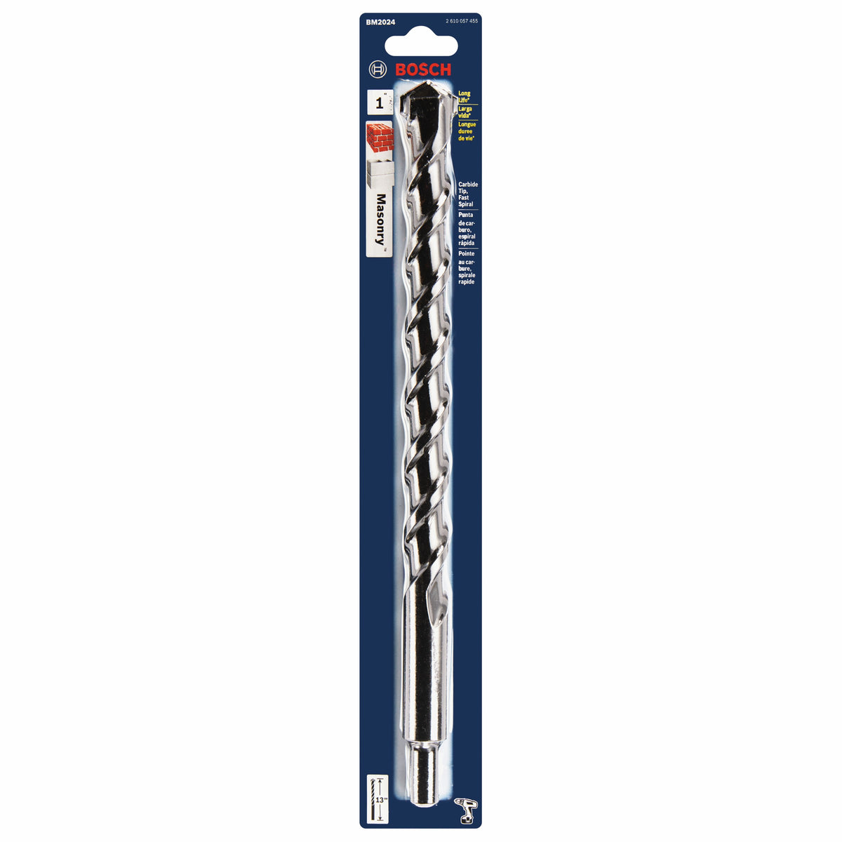 Bosch BM2024 1 In. X 11 In. X 13 In. Fast Spiral Rotary Masonry Drill Bit