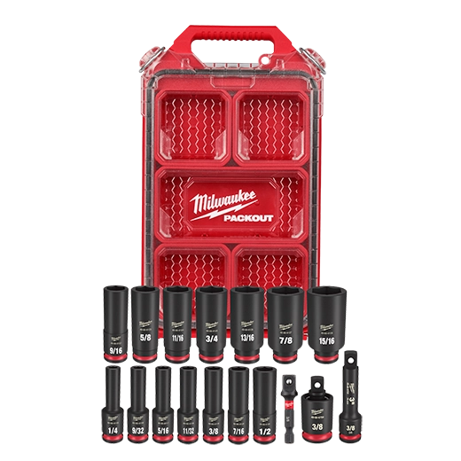 17PC SHOCKWAVE™ Impact Duty Socket 3/8” Drive SAE Set with PACKOUT™