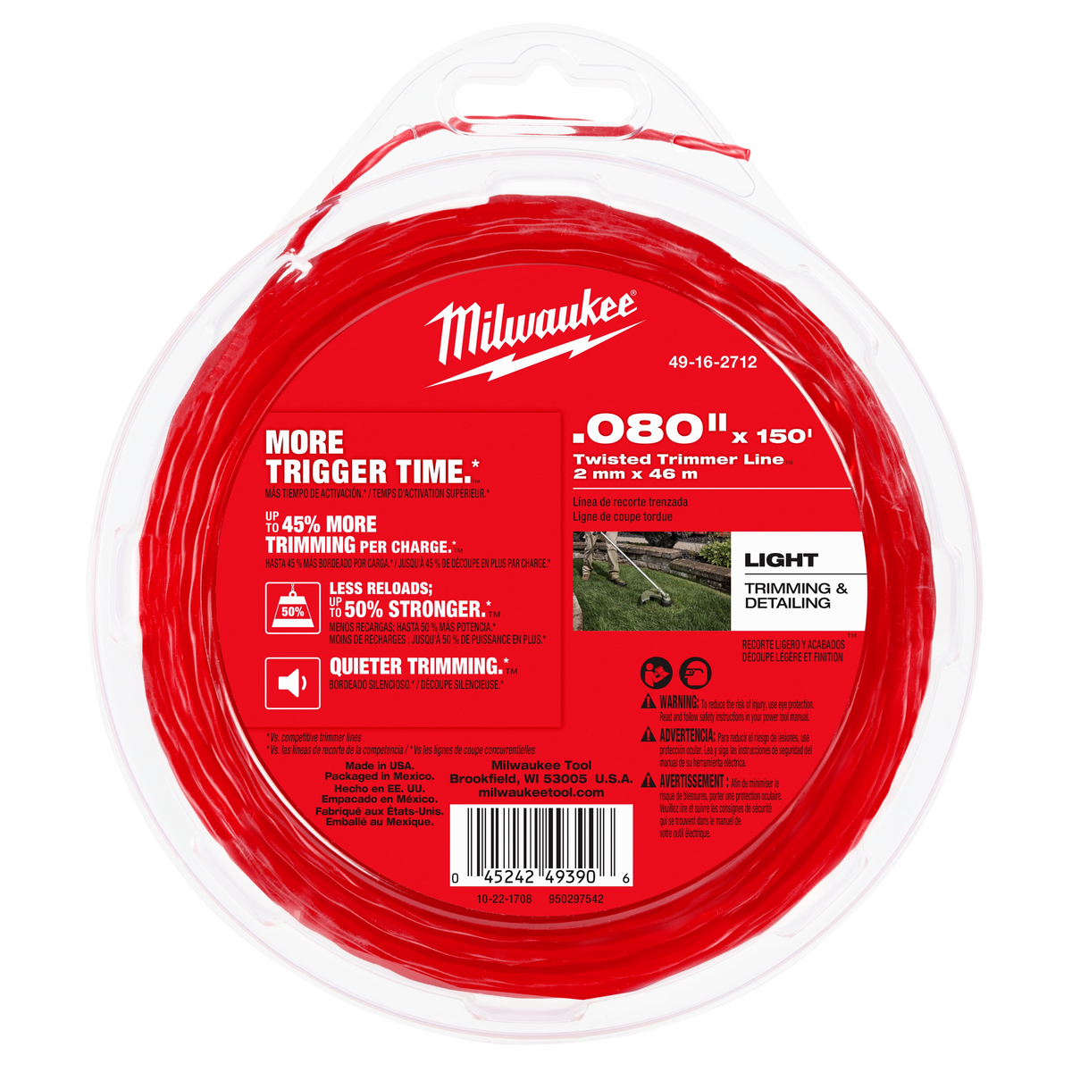 Milwaukee .080" x 150’ Twisted Trimmer Line | 49-16-2712