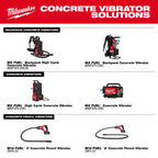 MX FUEL™ Backpack High Cycle Concrete Vibrator Kit w/ 7' Whip / 1.75" Head