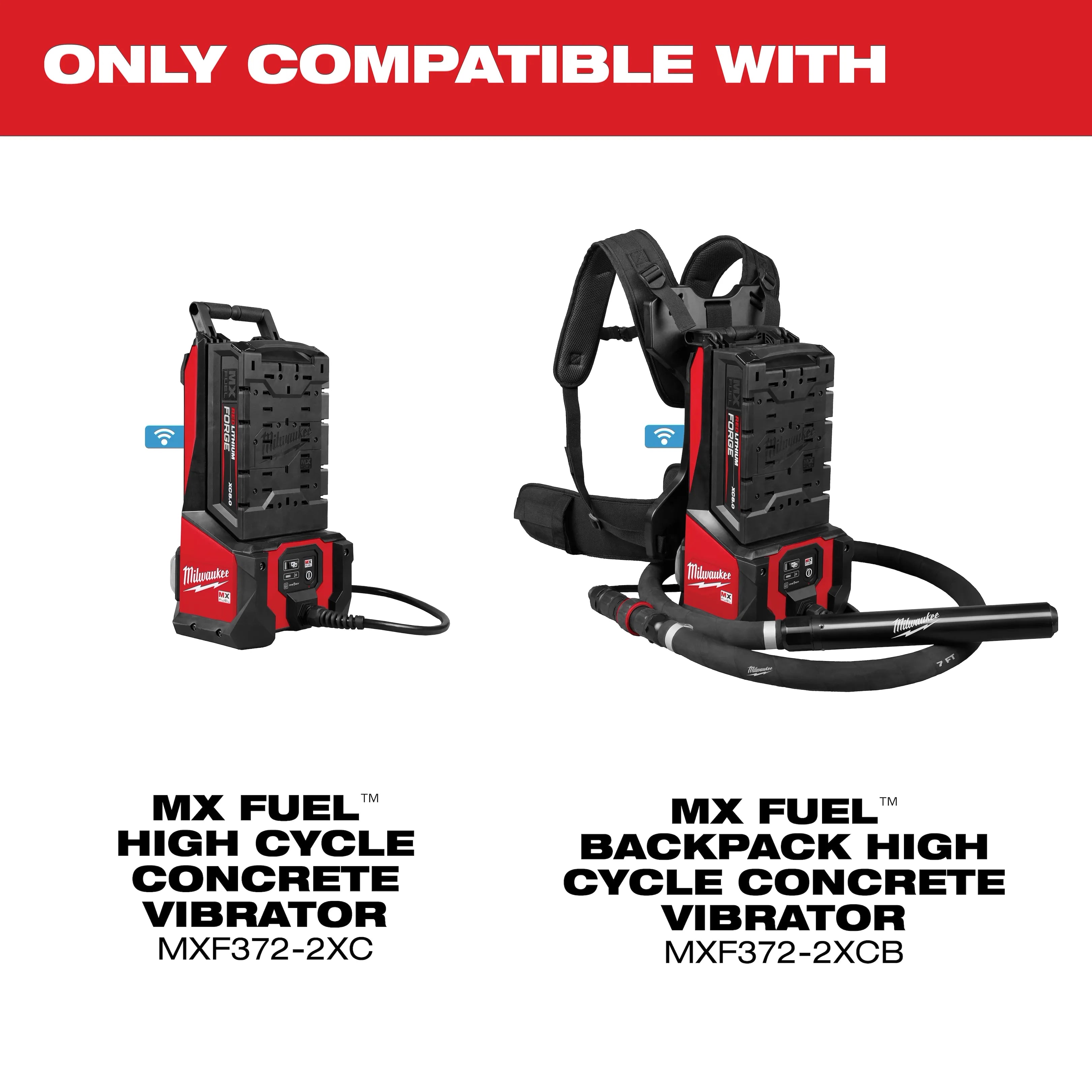 MX FUEL™ High Cycle Concrete Vibrator 7' Whip w/ 1.75" Head