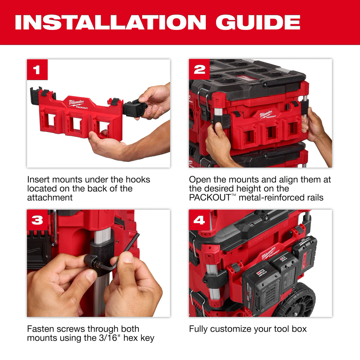 Milwaukee PACKOUT Tool Box Attachment Mount | 48-22-8601