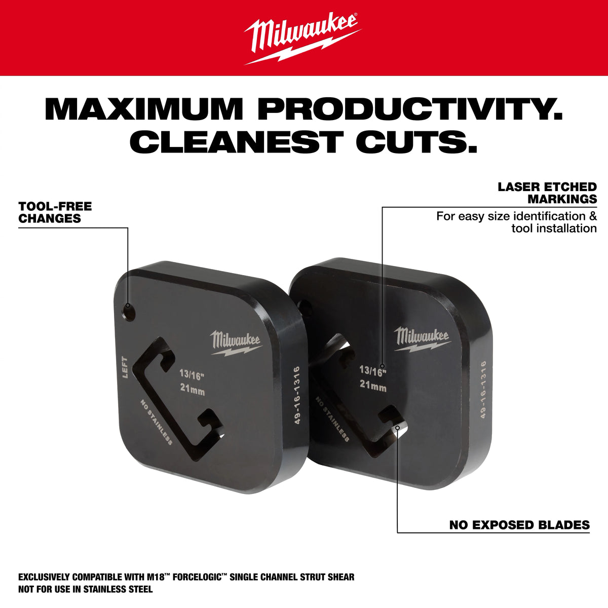 13/16" x 1-5/8" Single Strut Shearing Dies
