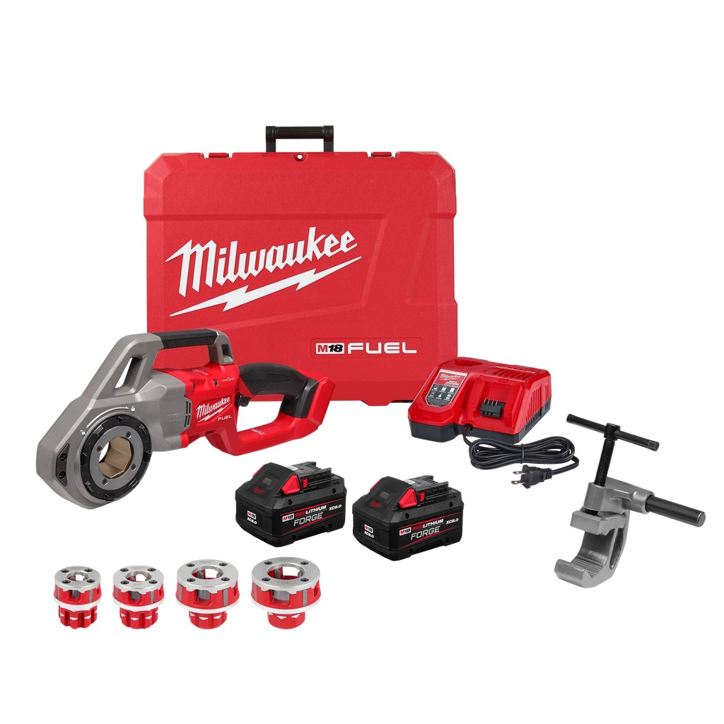 Milwaukee M18 FUEL Compact Pipe Threader with  ONE-KEY with  1/2" - 1-1/4" Compact NPT Forged Aluminum Die Heads | 2870-22