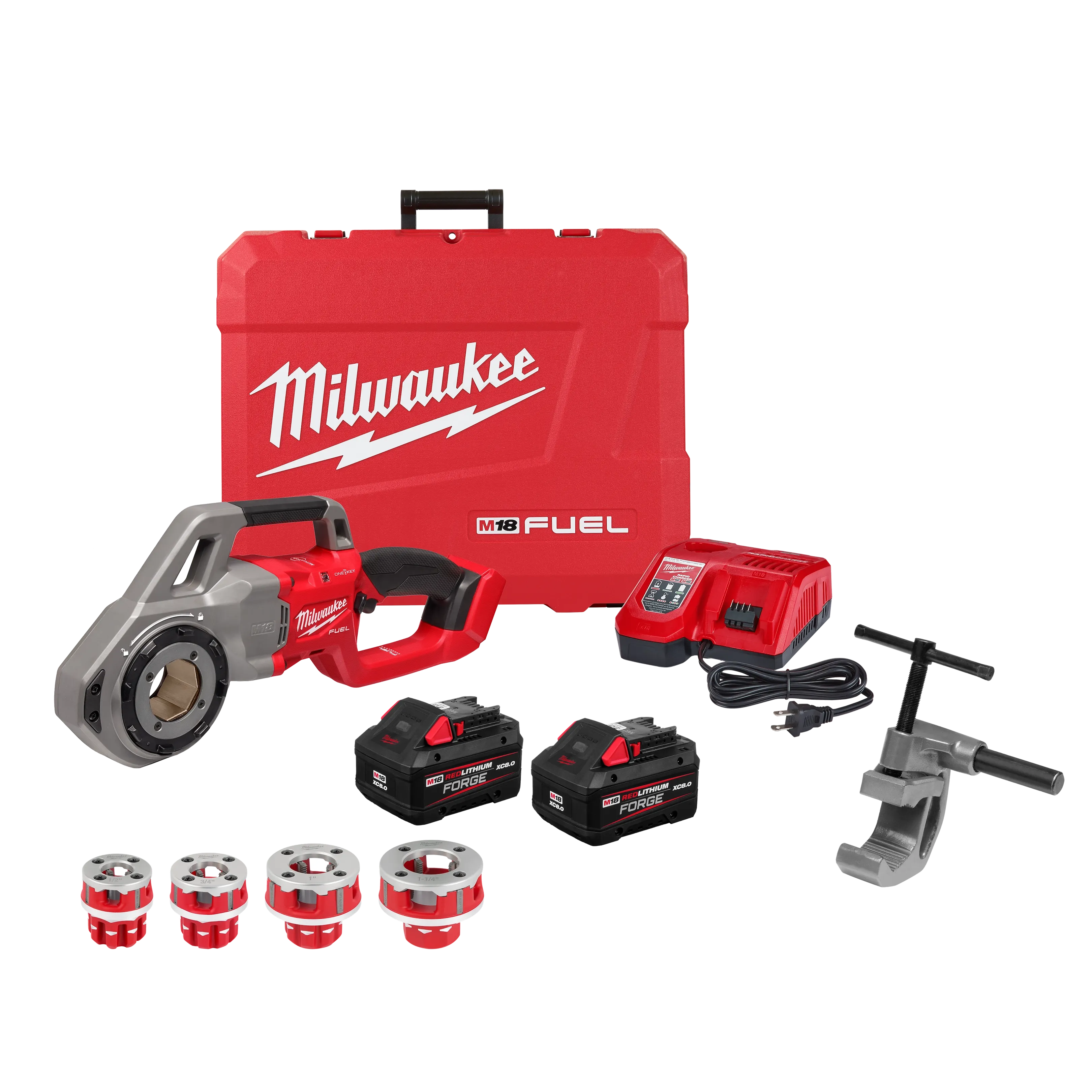 M18 FUEL™ Compact Pipe Threader w/ ONE-KEY™ w/ 1/2" - 1-1/4" Compact NPT Forged Aluminum Die Heads