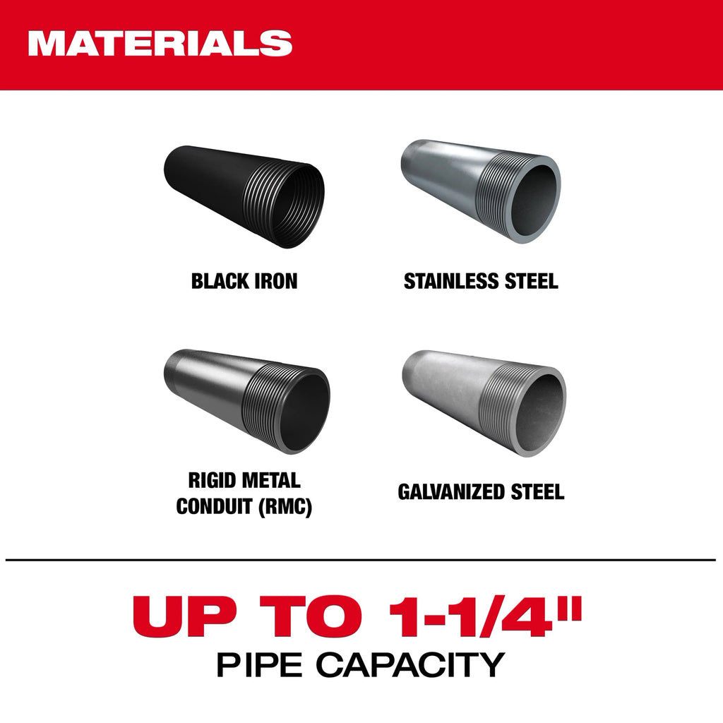 Milwaukee M18 FUEL Compact Pipe Threader with  ONE-KEY with  1/2" - 1-1/4" Compact NPT Forged Aluminum Die Heads | 2870-22