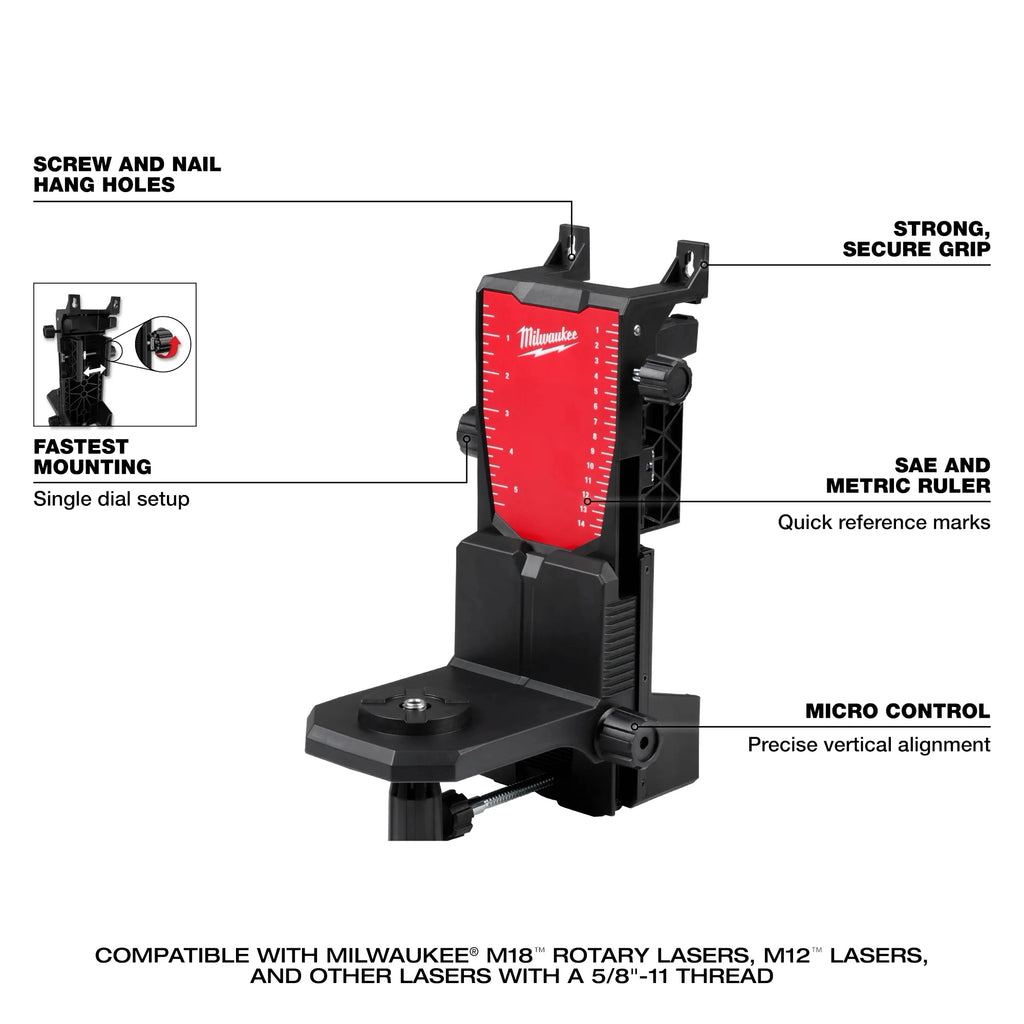 Milwaukee M18 Green Interior Rotary Laser Level Kit with  Remote/Receiver & Wall Mount Bracket | 3702-21