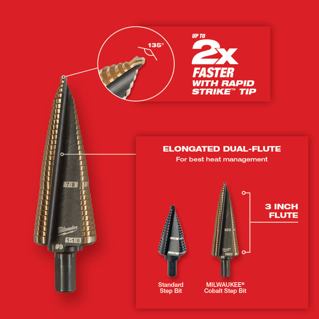 Cobalt Step Bit Kit (3PC)