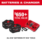 Milwaukee M18 FUEL 21" Auger Propelled Dual Battery Single Stage Snow Blower Kit | 3036-22HD