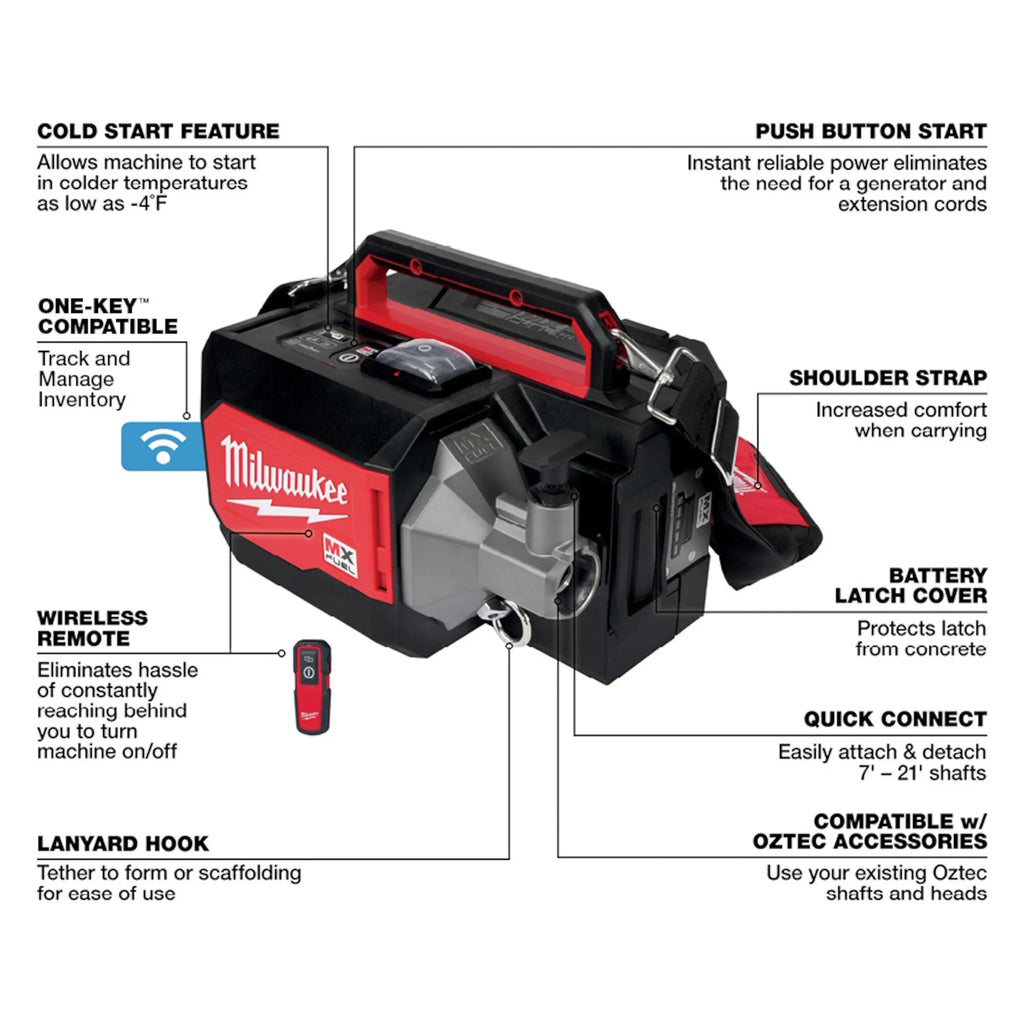Milwaukee MX FUEL Concrete Vibrator Kit | MXF370-2XC