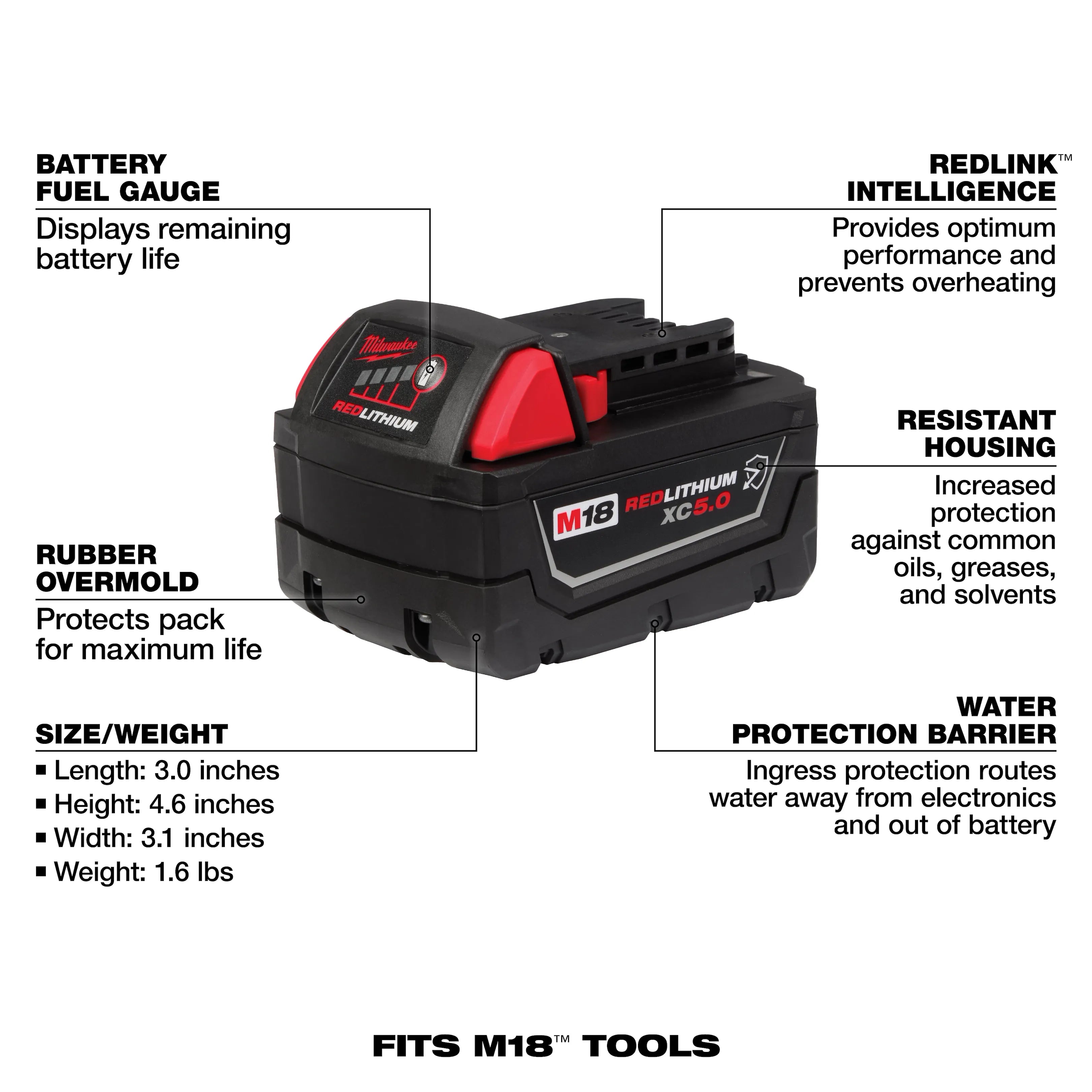 M18™ REDLITHIUM™ XC5.0 Battery